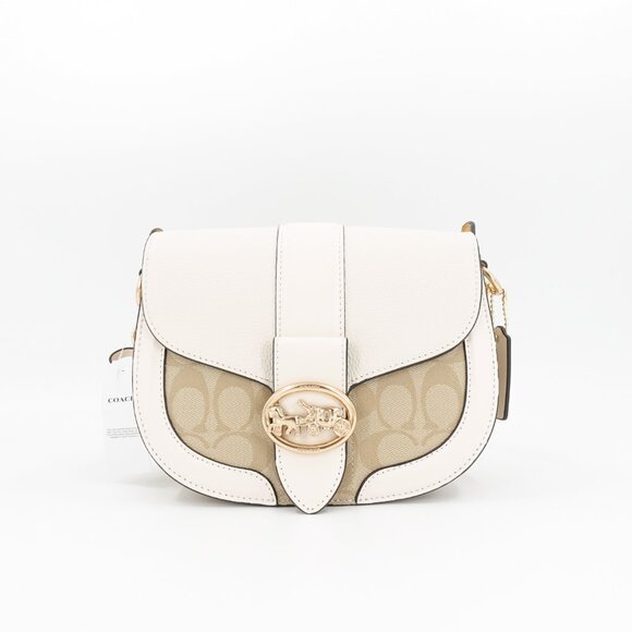 Coach Handbags - Coach Women's Georgie Saddle Bag in Signature Canvas White Size OS